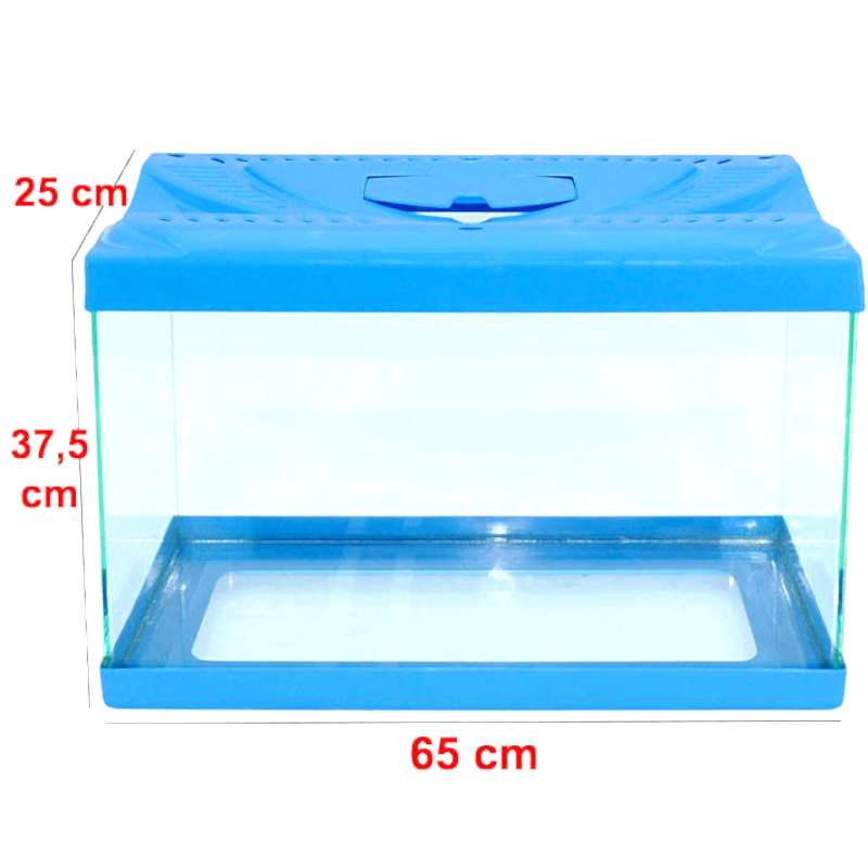 65 Cm Renkli Kapak Akvaryum 65*25*35