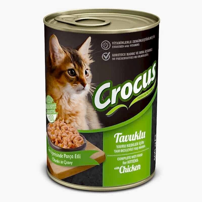 Crocus Kitten Tavuk Etli Sos İçinde Parça Etli Yavru Kedi Konservesi 400 Gr