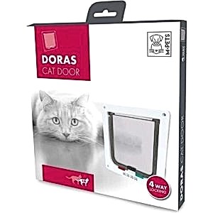 M-Pets Kedi Kapısı Tünelli 4 Yönlü Kilitli Beyaz