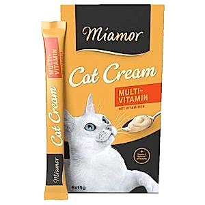 Miamor Cream Multi Vitamin Tamamlayıcı Ek Besin ve Kedi Ödülü 6 x 15 Gr