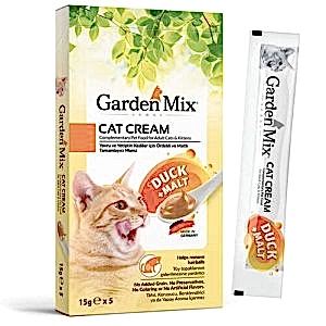 Garden Mix Kedi Kreması Ördek Malt Ek Besin ve Kedi Ödülü (5 x 15 Gr)