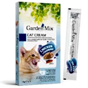 Garden Mix Kedi Kreması Tavuk Taurin Ek Besin ve Kedi Ödülü (5 x 15 Gr)