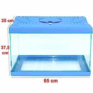 65 Cm Renkli Kapak Akvaryum 65*25*35