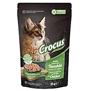Crocus Pouch Kitten Tahılsız Tavuklu Jöleli Yavru Kedi Yaş Maması 85 Gr