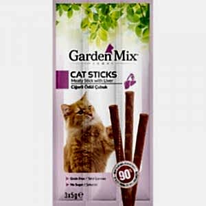 Garden Mix Ciğerli Tahılsız Kedi Stick Ödül 3x5 Gr